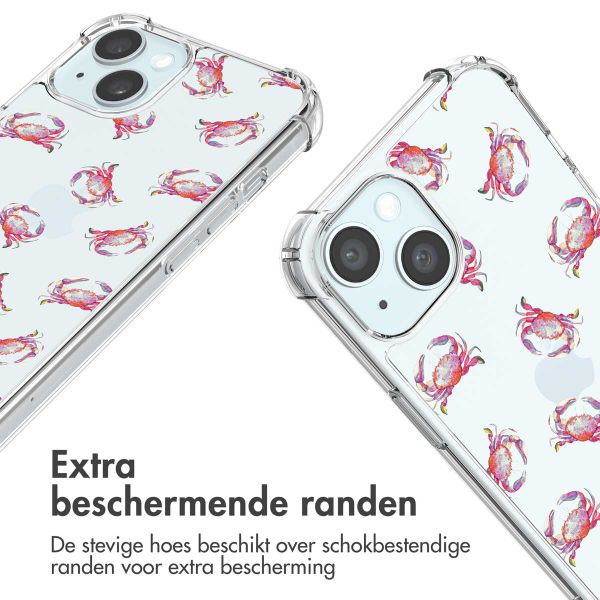 imoshion Design hoesje met koord Apple iPhone 15 - Crab Watercolor