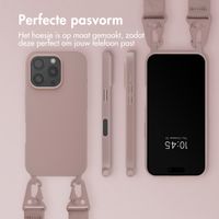 Selencia Siliconen hoesje met afneembaar koord Apple iPhone 16 Pro Max - Sand Pink