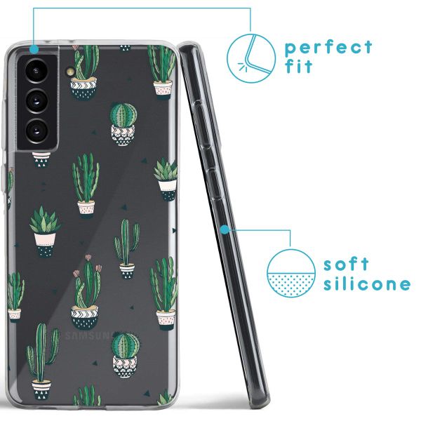 imoshion Design hoesje Samsung Galaxy S21 FE - Cactus - Groen