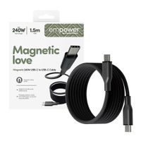Empower by PanzerGlass Magnetic Snake USB-C naar USB-C Oplaadkabel - 240W - 1,5 meter - Space Black