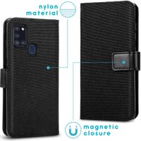 imoshion Luxe Canvas Bookcase Samsung Galaxy A21s - Zwart