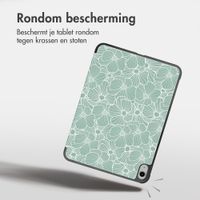imoshion Design Trifold Bookcase Apple iPad 11 (2025) 11 inch A16 / iPad 10 (2022) 10.9 inch - Botanica