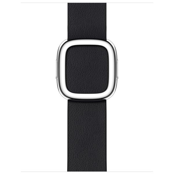 Apple Leather Band Modern Buckle Apple Watch Series 1 t/m 9 / SE (38/40/41 mm) | Series 10 (42 mm) - Maat L - Midnight