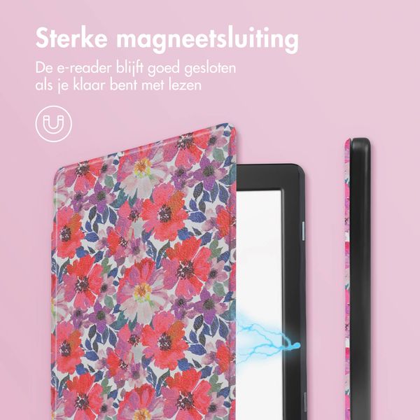 imoshion Design Slim Hard Case Bookcase Tolino Page 2 - Flower Watercolor