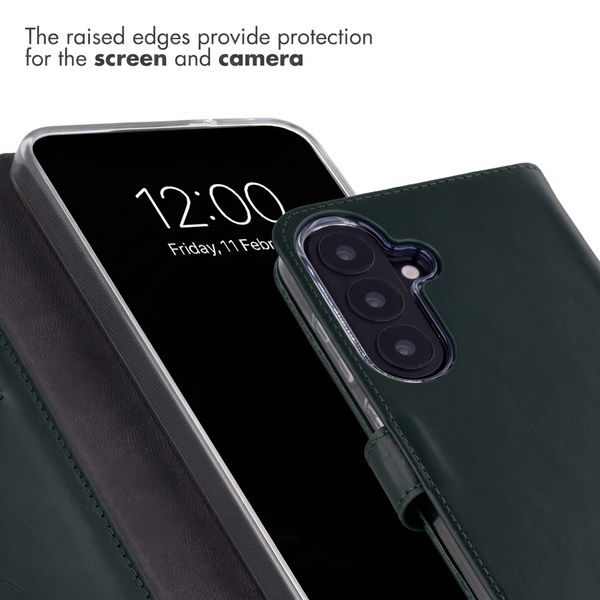 Selencia Genuine Leather Book Case Samsung Galaxy S26 FE - Green