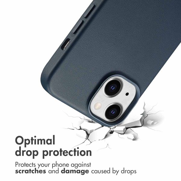 Accezz Leather Back Cover with MagSafe Apple iPhone 14 - Nightfall Blue
