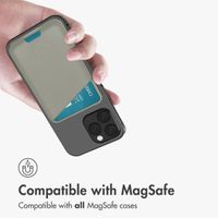 Accezz Leather Card Holder - Compatible with MagSafe and Qi2 - Light Grey