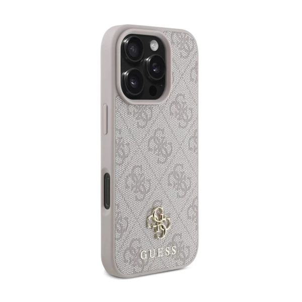 Guess 4G Metal Logo Backcover MagSafe Apple iPhone 16 Pro - Roze