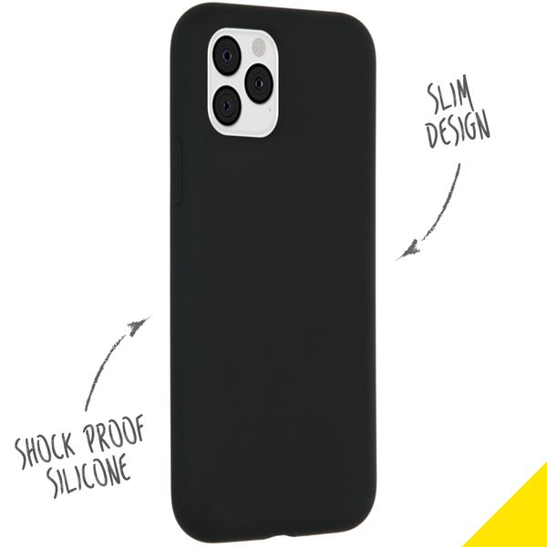 Accezz Liquid Silicone Backcover Apple iPhone 11 Pro - Zwart