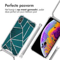 imoshion Design hoesje met koord Apple iPhone X / Xs - Petrol Green Graphic