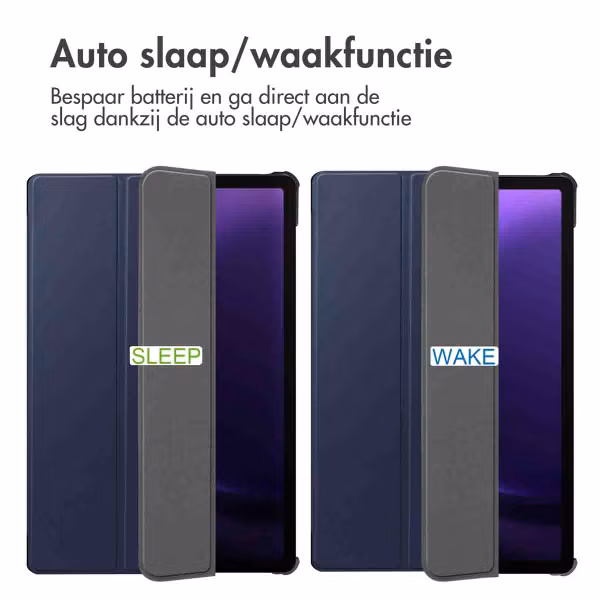 imoshion Trifold Bookcase Samsung Galaxy Tab S10 Lite / S9 11.0 inch / Tab S10 FE / S9 FE 10.9 inch - Donkerblauw