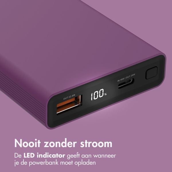 imoshion Ultra Series Aluminium Powerbank 10.000 mAh - Quick Charge en Power Delivery - Aubergine