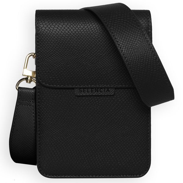 Selencia Avani Slang Telefoontasje Crossbody - Zwart