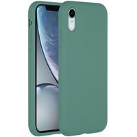 Accezz Liquid Silicone Backcover iPhone Xr - Donkergroen