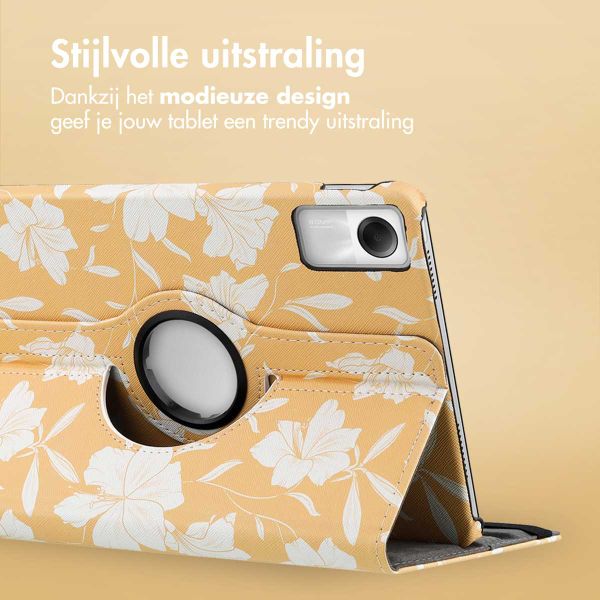 imoshion 360° Draaibare Design Bookcase Xiaomi Redmi Pad SE - Yellow Flowers