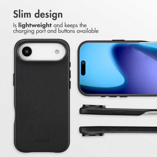 Accezz Leather Back Cover with MagSafe Apple iPhone Air - Onyx Black