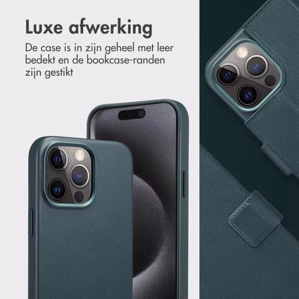 Accezz Leather Bookcase 2-in-1 met MagSafe Apple iPhone 15 Pro Max - Cedar Green