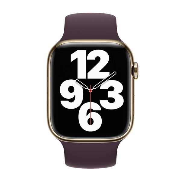 Apple Siliconen solobandje Apple Watch | 44/45/46/49 mm - Maat 5 - Dark Cherry