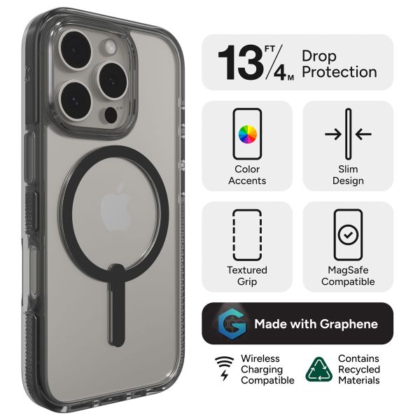 ZAGG Santa Cruz Snap Case met MagSafe iPhone 16 Pro - Zwart