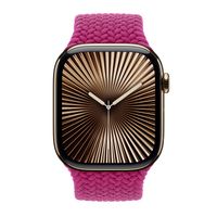 Apple Gevlochten solobandje Apple Watch Series 1 - 9 / SE (38/40/41 mm) | Series 10 / 11 (42 mm) - Maat 0 - Magenta