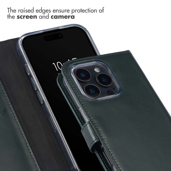 Selencia Genuine Leather Book Case Apple iPhone 16 Pro Max - Green