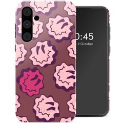 Selencia Vivid Backcover Samsung Galaxy A55 - Wavy Smiley Pink