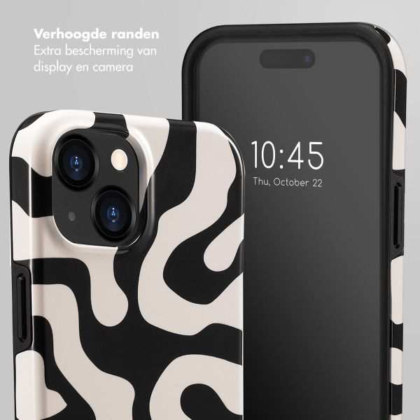 Selencia Vivid Tough Backcover iPhone 15  - Art Wave Black