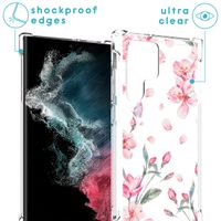 imoshion Design hoesje met koord Samsung Galaxy S22 Ultra - Bloem - Roze