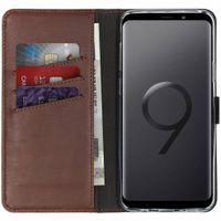 Selencia Echt Leren Bookcase Samsung Galaxy S9 Plus - Bruin