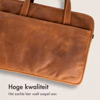 Accezz Leather Laptoptas 16 inch - Cognac