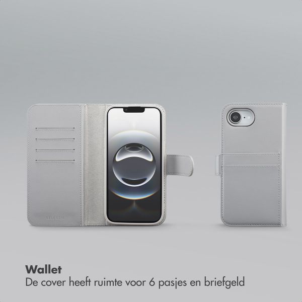 Selencia Olyn Uitneembare Bookcase met MagSafe Apple iPhone 16e - Grijs