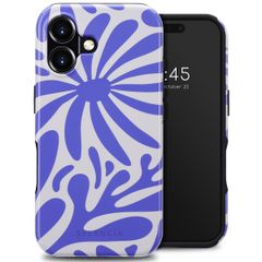 Selencia Vivid Tough Backcover met MagSafe iPhone 16 - Modern Bloom Sapphire Blue