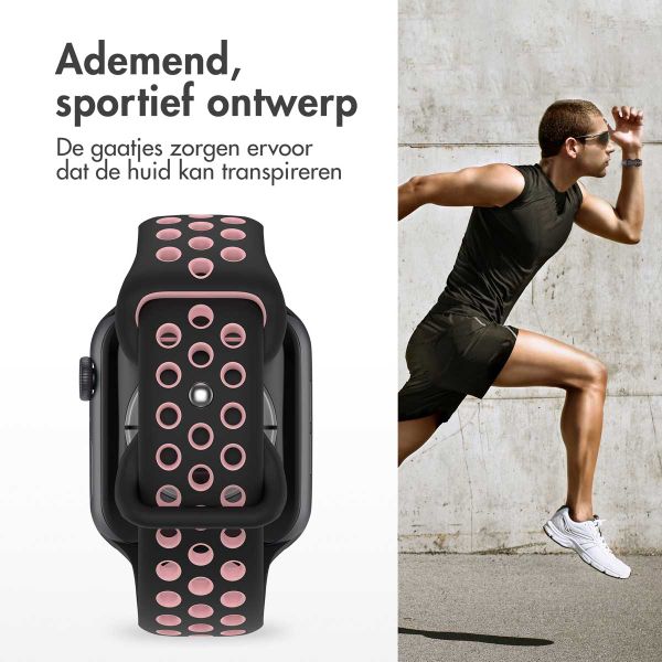 imoshion Sport⁺ bandje Apple Watch Series 1 t/m 9 / SE (38/40/41 mm) | Series 10 / 11 (42 mm) - Maat M/L - Black Pink
