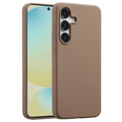 Accezz Liquid Silicone Backcover met MagSafe Samsung Galaxy S25 FE - Lichtbruin