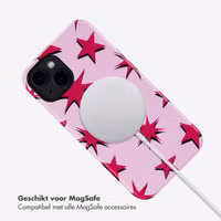 Selencia Vivid Backcover met MagSafe Apple iPhone 14 - Stars Rubine Red Light Pink