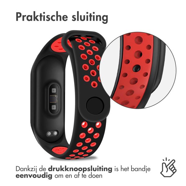 imoshion Siliconen sport bandje Xiaomi Mi Band 3 / 4 - Zwart / Rood