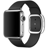 Apple Leather Band Modern Buckle Apple Watch Series 1 t/m 9 / SE (38/40/41 mm) | Series 10 / 11 (42 mm) - Maat S - Black