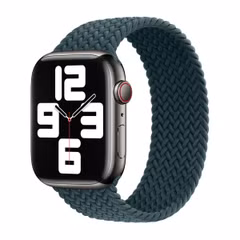 Apple Gevlochten solobandje Apple Watch | 44/45/46/49 mm - Maat 1 - Rainforest