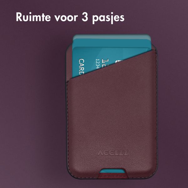 Accezz Leren Kaarthouder - Geschikt voor MagSafe en Qi2 - Heath Purple
