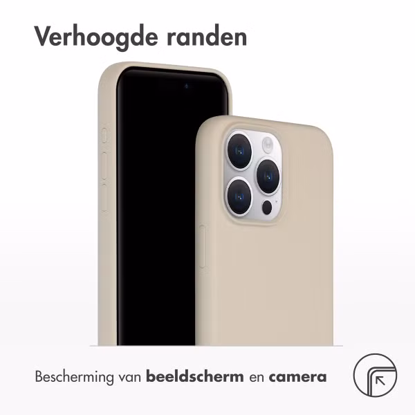 Accezz Liquid Silicone Backcover met MagSafe Apple iPhone 15 Pro Max - Stone