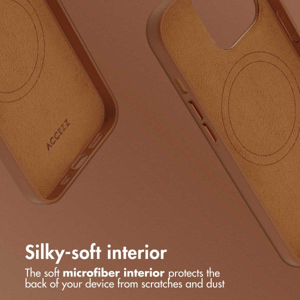 Accezz Leather Back Cover with MagSafe Apple iPhone 13 Pro - Sienna Brown
