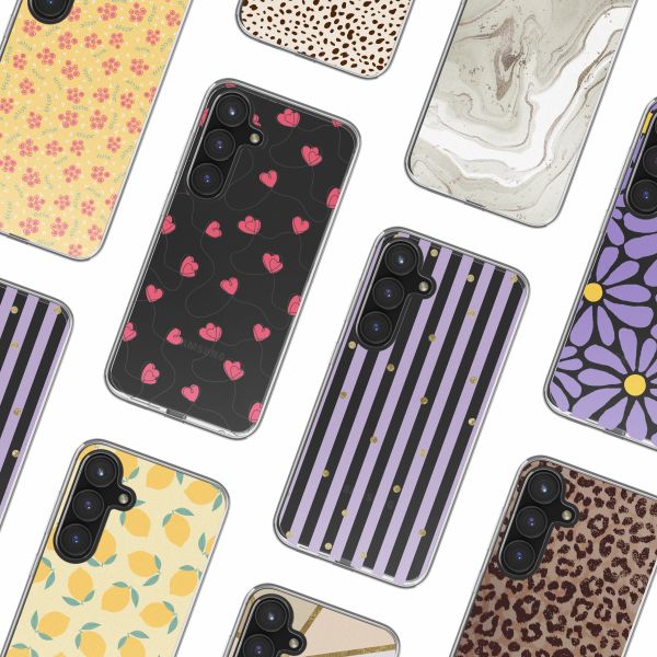 imoshion Design hoesje Samsung Galaxy S24 FE - Dusty Rose Connected Hearts