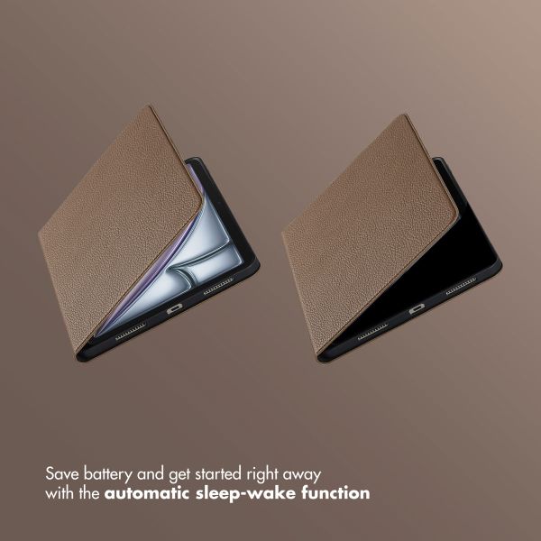 Selencia Riva Bookcase Apple iPad Air 11 inch (2026) M4 / (2025) M3 / (2024) M2 / Air 5 (2022) / Air 4 (2020) - Mocha Brown