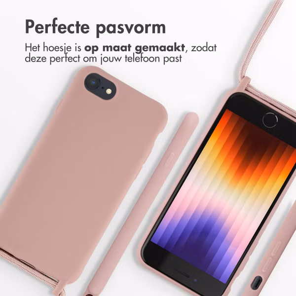 imoshion Siliconen hoesje met koord Apple iPhone SE (2022 / 2020) / 8 / 7 - Sand Pink