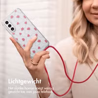 imoshion Design hoesje met koord Samsung Galaxy A56 - Dusty Rose Connected Hearts