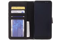 Luxe Lederen Bookcase Samsung Galaxy A8 (2018) - Zwart