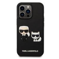 Karl Lagerfeld Karl & Choupette 3D Rubber Hardcase Backcover iPhone 14 Pro - Zwart