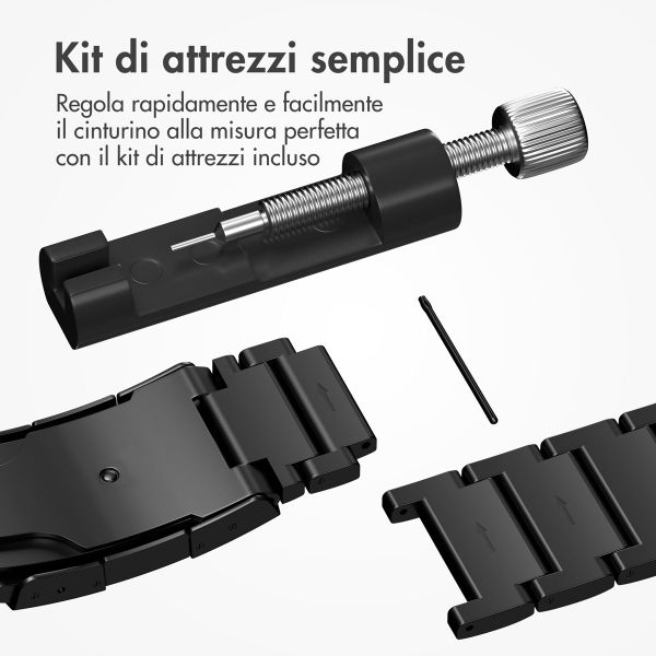 Accezz Mat Titanium bandje Apple Watch | 44/45/46/49 mm - Zwart