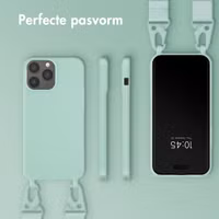 Selencia Siliconen hoesje met afneembaar koord Apple iPhone 13 Pro Max - Turquoise
