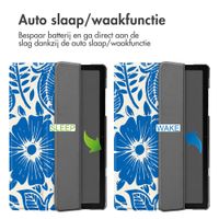 imoshion Design Trifold Bookcase Samsung Galaxy Tab A11 Plus / A9 Plus - Flower Tile